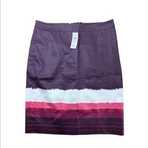 NWT Ann Taylor Pencil Skirt In Dark Burgundy,‎ Ivory, Rose, Maroon Colors Size 6